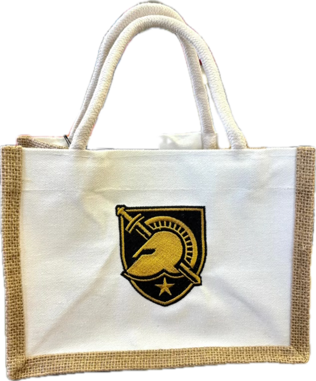 Burlap Tote: Athena Shield Embroidered 5 styles