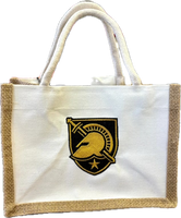 Burlap Tote: Athena Shield Embroidered 5 styles