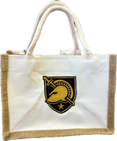 Burlap Tote: Athena Shield Embroidered 5 styles