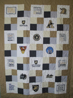 West Point Custom 47 Month Journey Quilt -  Handmade Embroidered - All American Made Fabrics