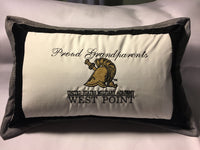 CUSTOM Made to Order: Personalized Embroidered Pillow Cover to Celebrate Your Cadet At West Point