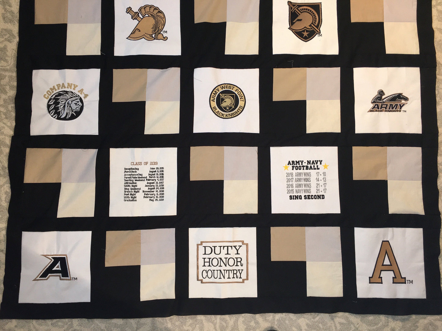 West Point Knight on Horse - Quilt Block - For Quilts or Decorator Pillows