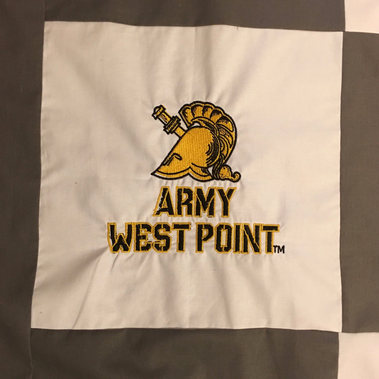 West Point Helmet Army WP - Quilt Block - For Quilts or Decorator Pillows