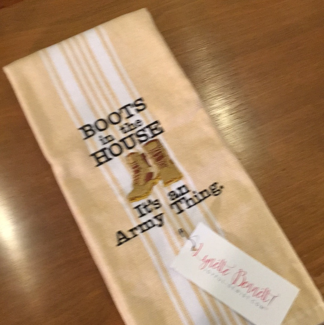 Boots in the House Hand Towel